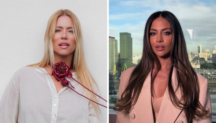 Jeans con cintura cruzada: Nicole Neumann y Caro Calvagni apuestan a la tendencia del momento