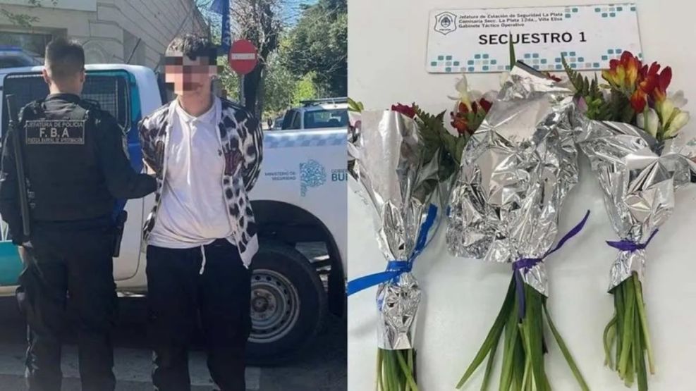 Detienen a un menor por robar tres ramos de flores para su novia.