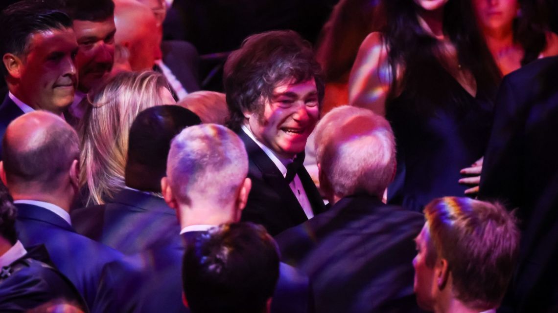 Javier Milei, Argentina's president, during the Atlantic Council Global Citizen Awards in New York, US, on Wednesday, September 24, 2025. Held during the United Nations General Assembly, the Atlantic Council Global Citizen Awards is a forum for world leaders, diplomats, and the philanthropic, social, and entertainment communities to celebrate the highest expression of global citizenship.