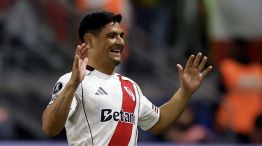 Maxi Salas con River Plate en Copa Libertadores