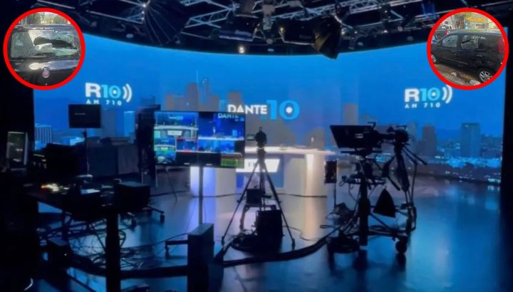 Rompieron el auto de dos periodistas en Radio 10: "Una mujer llegó con un palo de hockey"