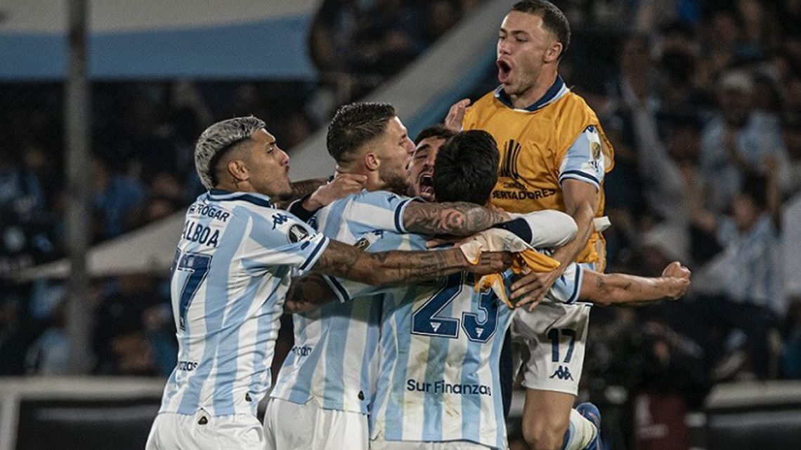 Celebrations as Racing Club progress to the next phase of the Copa Libertadores.