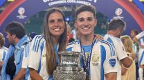 Con un guiño a River, Julián Álvarez y Emilia Ferrero eligieron el nombre para su primer hijo