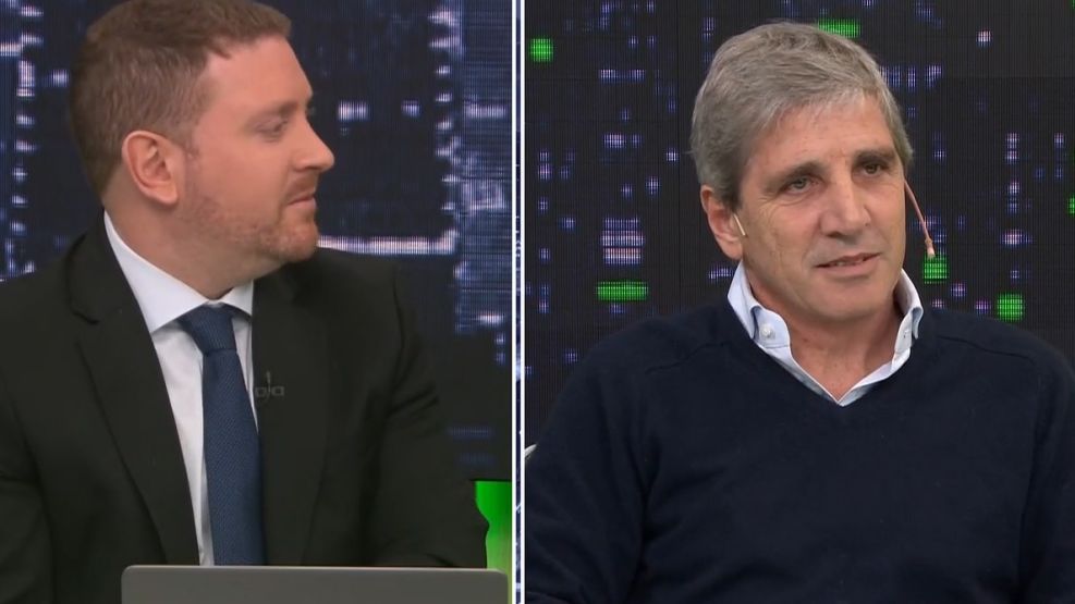 El ministro Luis Caputo en los estudios de TN, con Jonatan Viale.