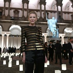La actriz Cate Blanchet posa antes del desfile de la colección de Giorgio Armani en la Semana de la Moda de Milán, Primavera/Verano 2026, en la Pinacoteca de Brera. | Foto:STEFANO RELLANDINI / AFP
