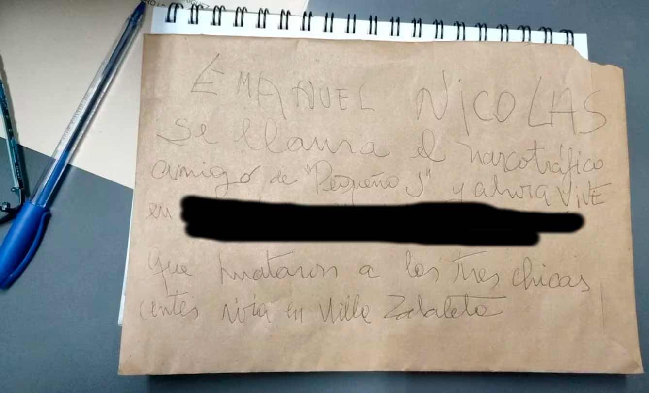 Triple crimen: qué dice la carta anónima del presunto cómplice de "Pequeño J" | Perfil
