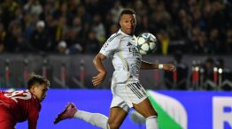 Kylian Mbappé con Real Madrid en Champions League