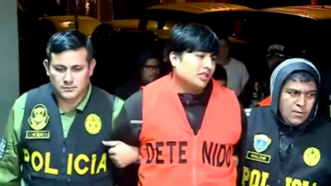 Tony Janzen Valverde Victoriano, alias 'Pequeño J,' is detained by Peruvian police.