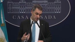 El vocero presidencial Manuel Adorni durante su conferencia de prensa del 1 de octubre de 2025