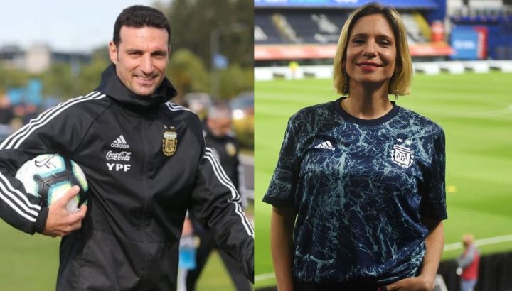 Lionel Scaloni y Ángela Lerena