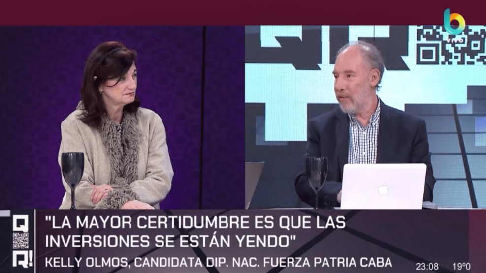 Kelly Olmos en el piso de QR!