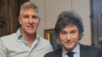 Martín Palermo junto a Javier Milei