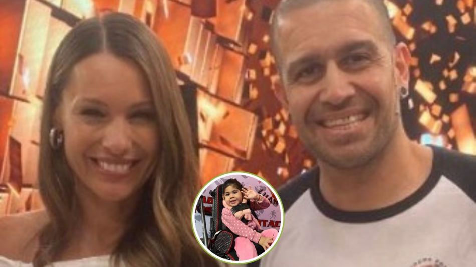 Pampita y el participante de Los 8 escalones