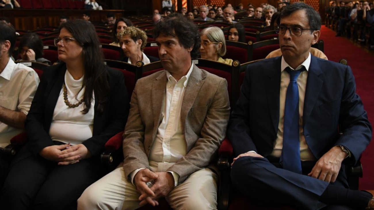 La ceremonia de entrega de Doctorados Honoris Causa a los jueces del juicio a las juntas. (FOTO NESTOR GRASSI)