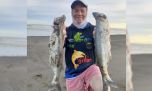 Pescadillas y pejerreyes en la playa más austral de Buenos Aires