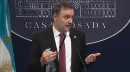 El vocero presidencial Manuel Adorni durante su conferencia de prensa del 3 de octubre de 2025
