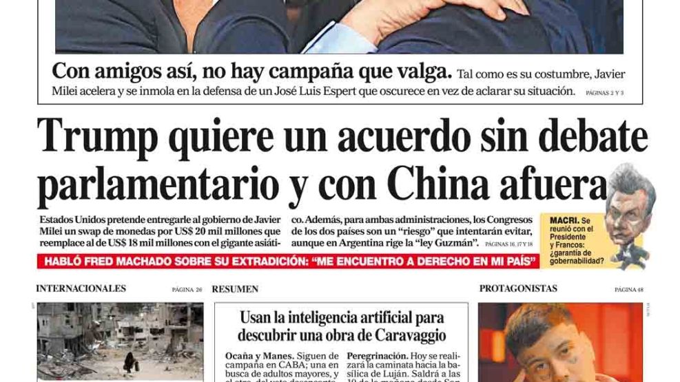 La tapa del Diario PERFIL del sábado 4 de octubre de 2025