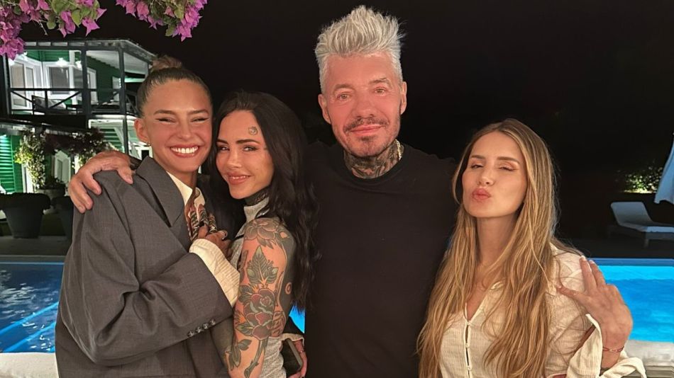 Marcelo Tinelli con Juana, Micaela y Candelaria