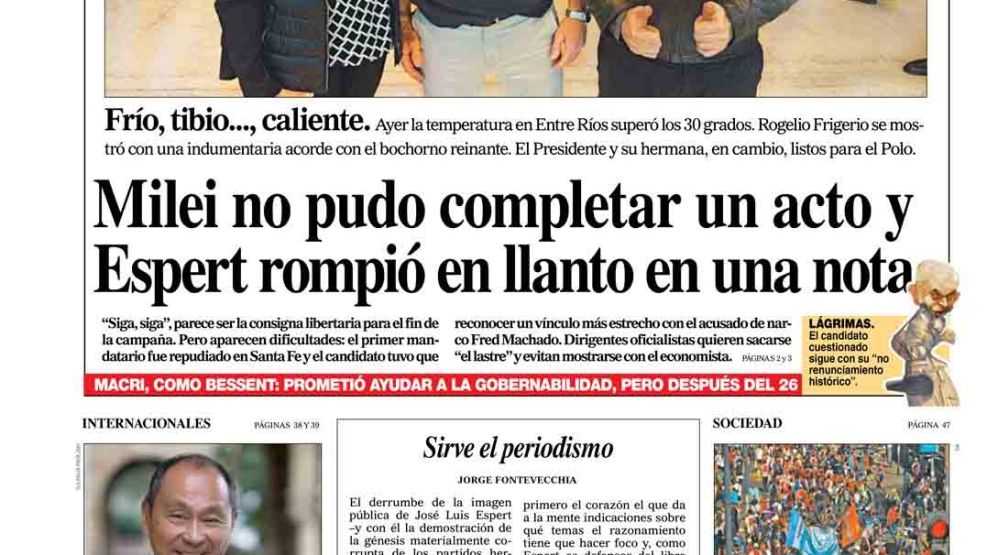 La tapa del Diario PERFIL del domingo 5 de octubre de 2025
