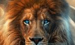 El león de ojos azules con el que Milei promociona su show en el Movistar Arena 