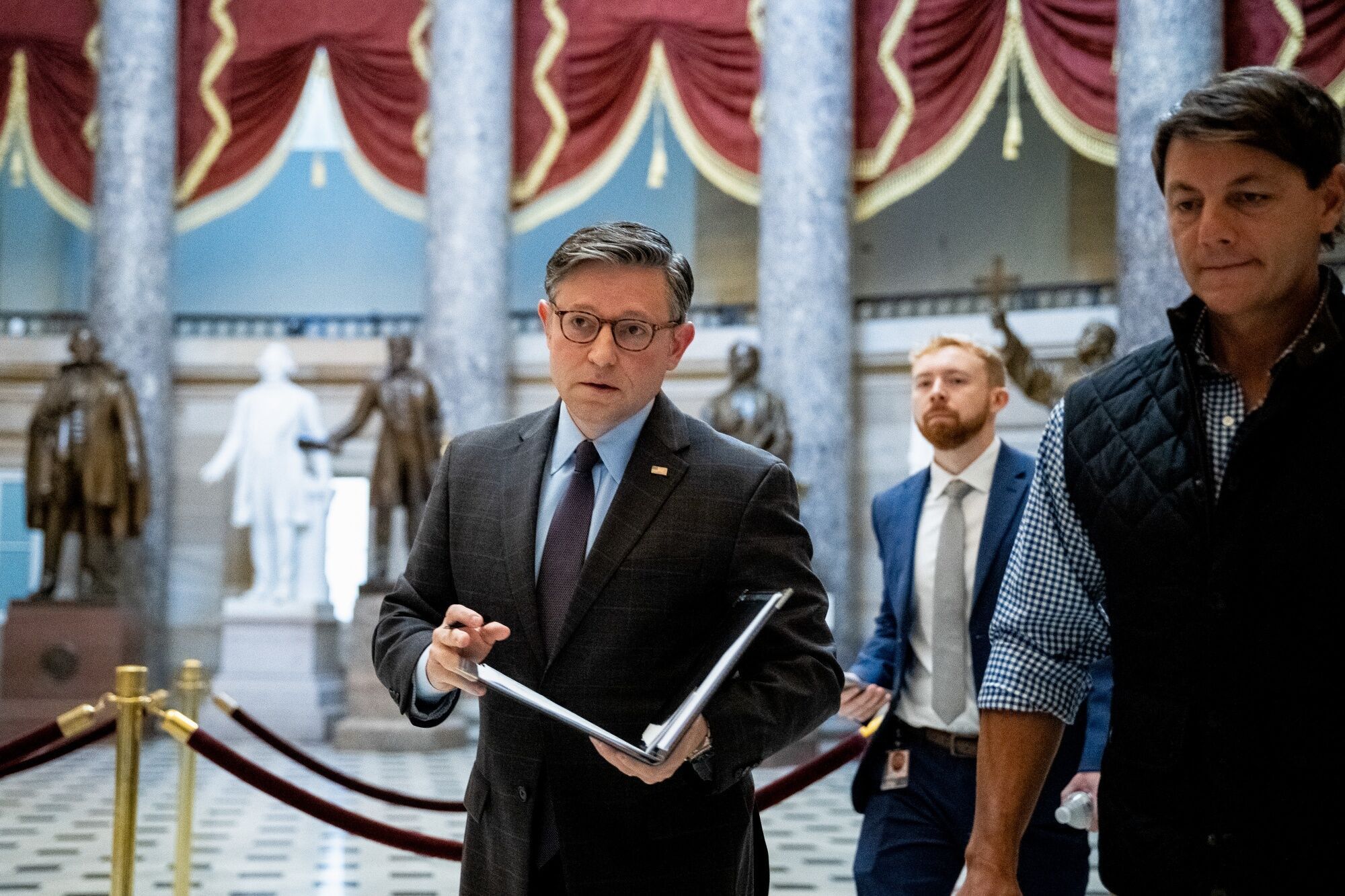 US House Speaker Mike Johnson on Oct. 6. 