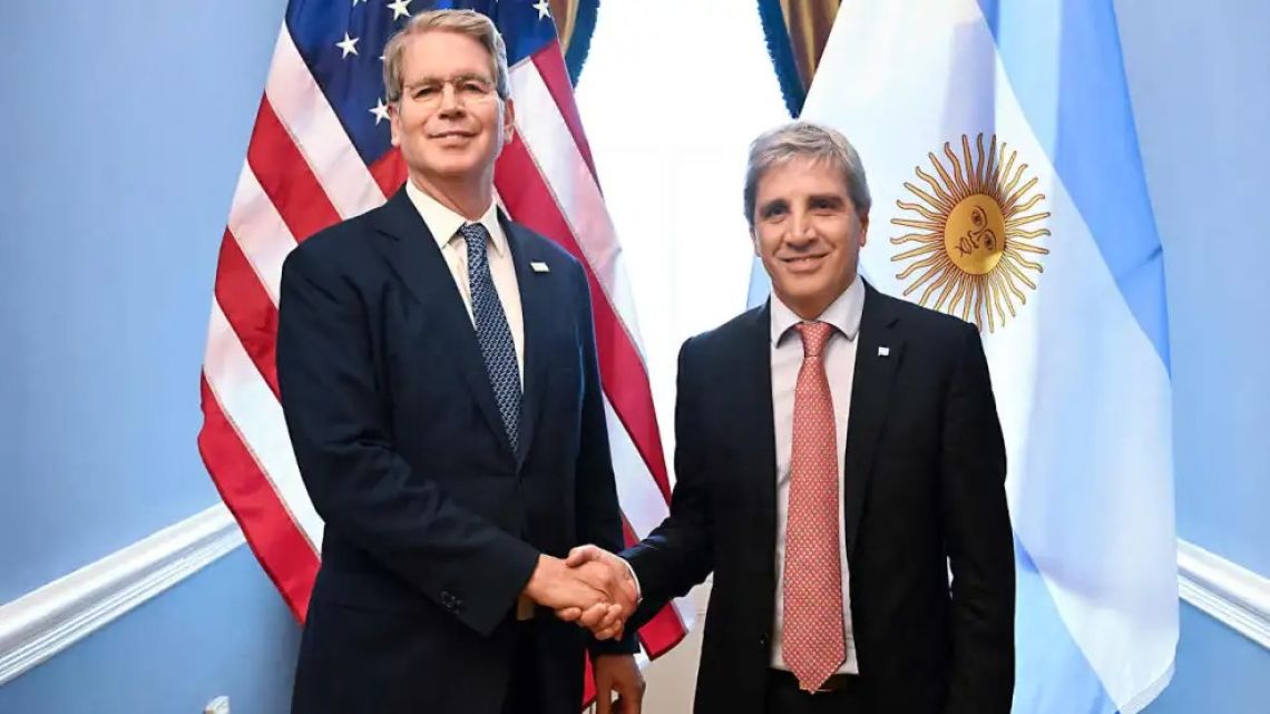 US Treasury Secretary Scott Bessent and Argentina's Economy Minister Luis Caputo