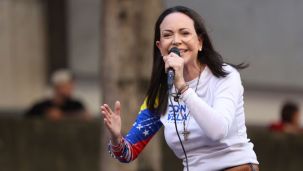 María Corina Machado en las manifestaciones del pasado 9 de enero en Venezuela. 