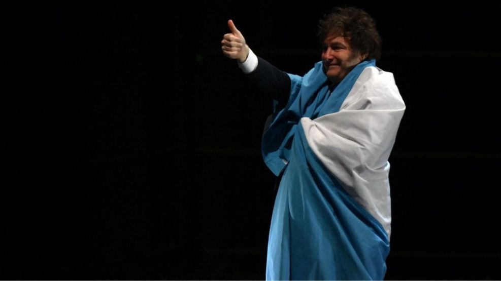 Javier Milei en el Movistar Arena