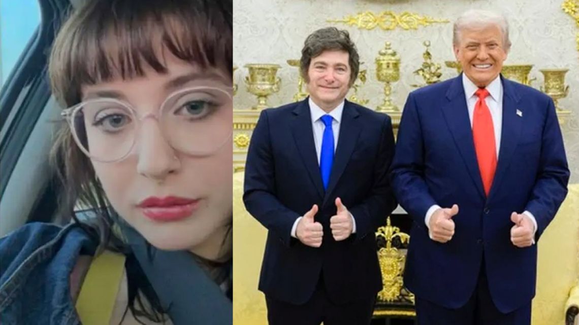 Serena Luciano; Javier Milei and Donald Trump.