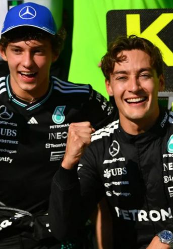 Kimi Antonelli y George Russell