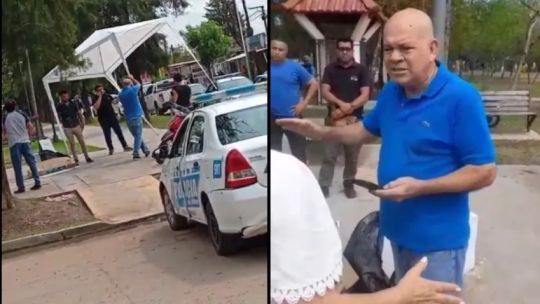Escándalo en Chaco: el diputado Aldo Leiva tiró una carpa de La Libertad Avanza y agredió a un camarógrafo