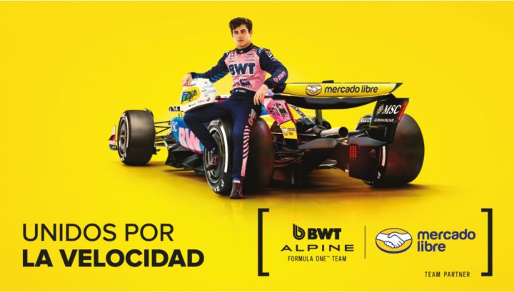 Franco Colapinto corre con los colores de Mercado Libre en la F1