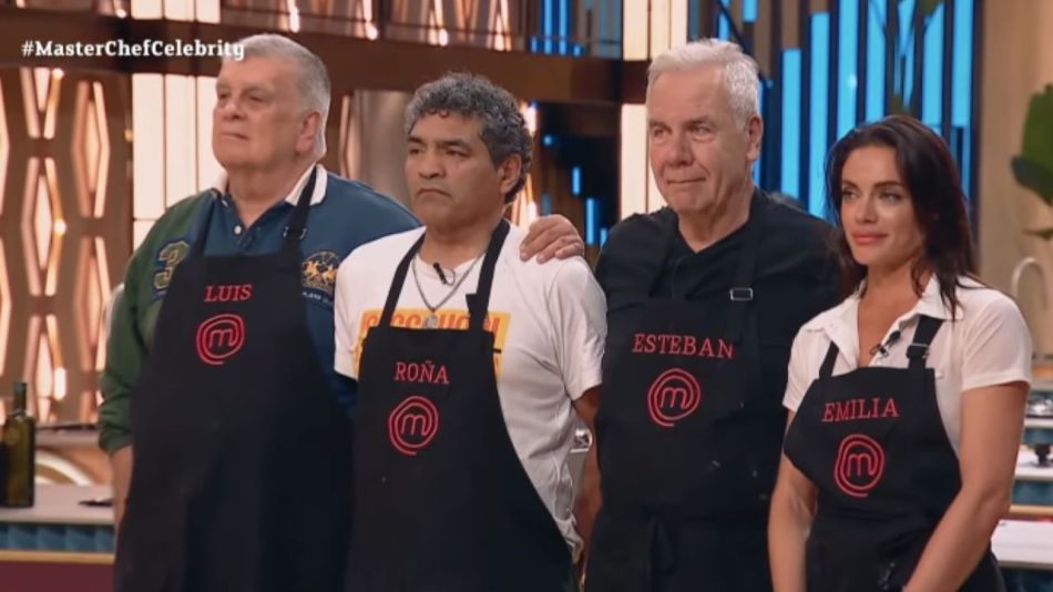 Luis Ventura, Roña Castro, Esteban Mirol y Emilia Attias en Masterchef Celebrity