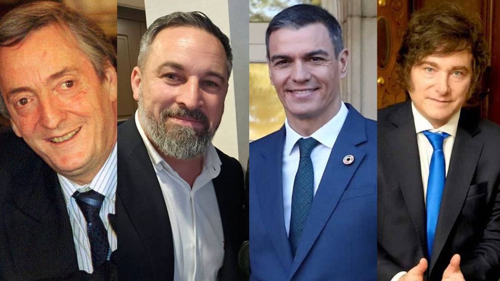 Nestor Kirchner, Santiago Abascal, Pedro Sánchez y Javier Milei 21102025