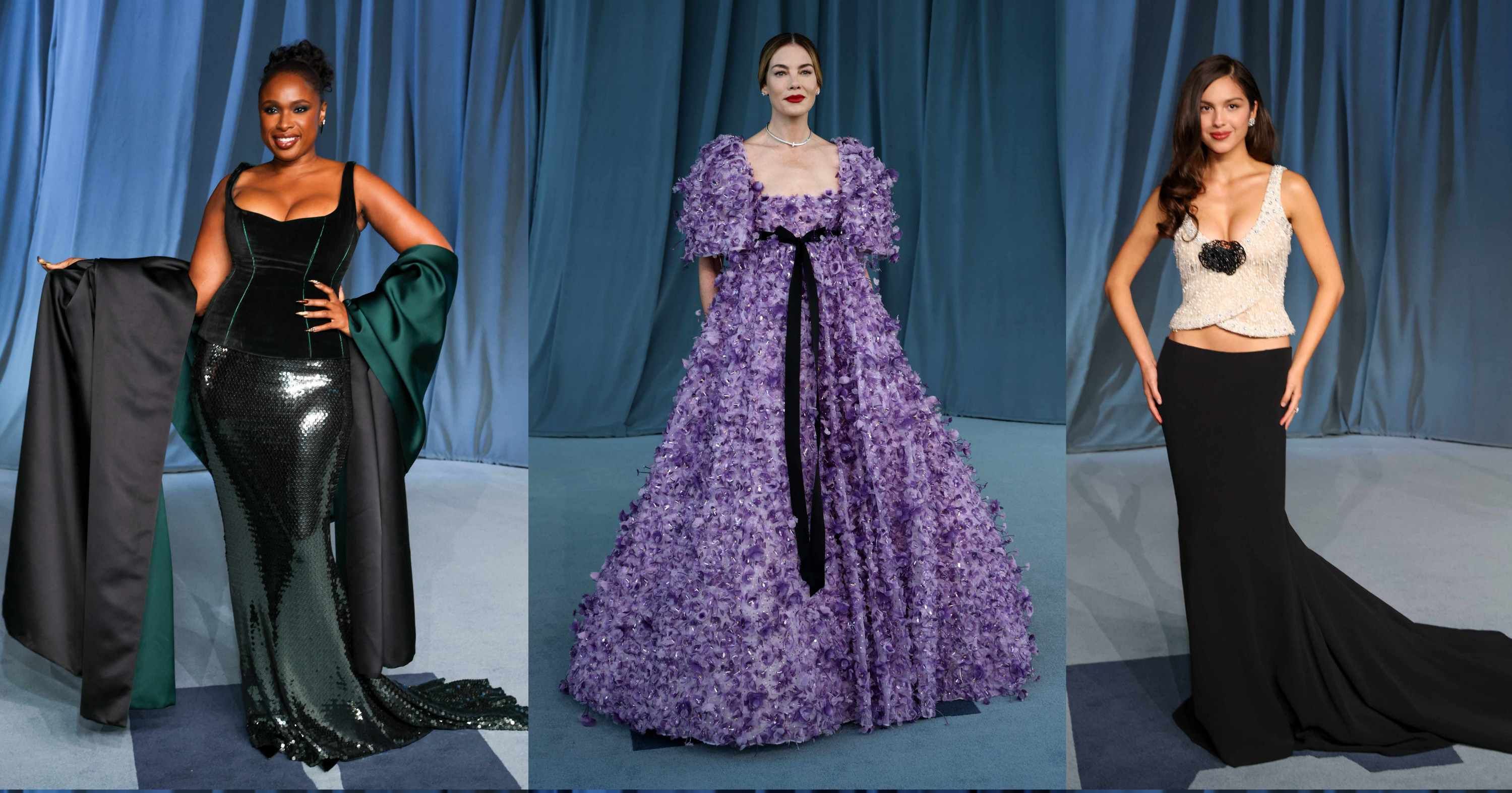 (De izq. a der.) Jennifer Hudson, Michelle Monaghan, y Olivia Rodrigo.