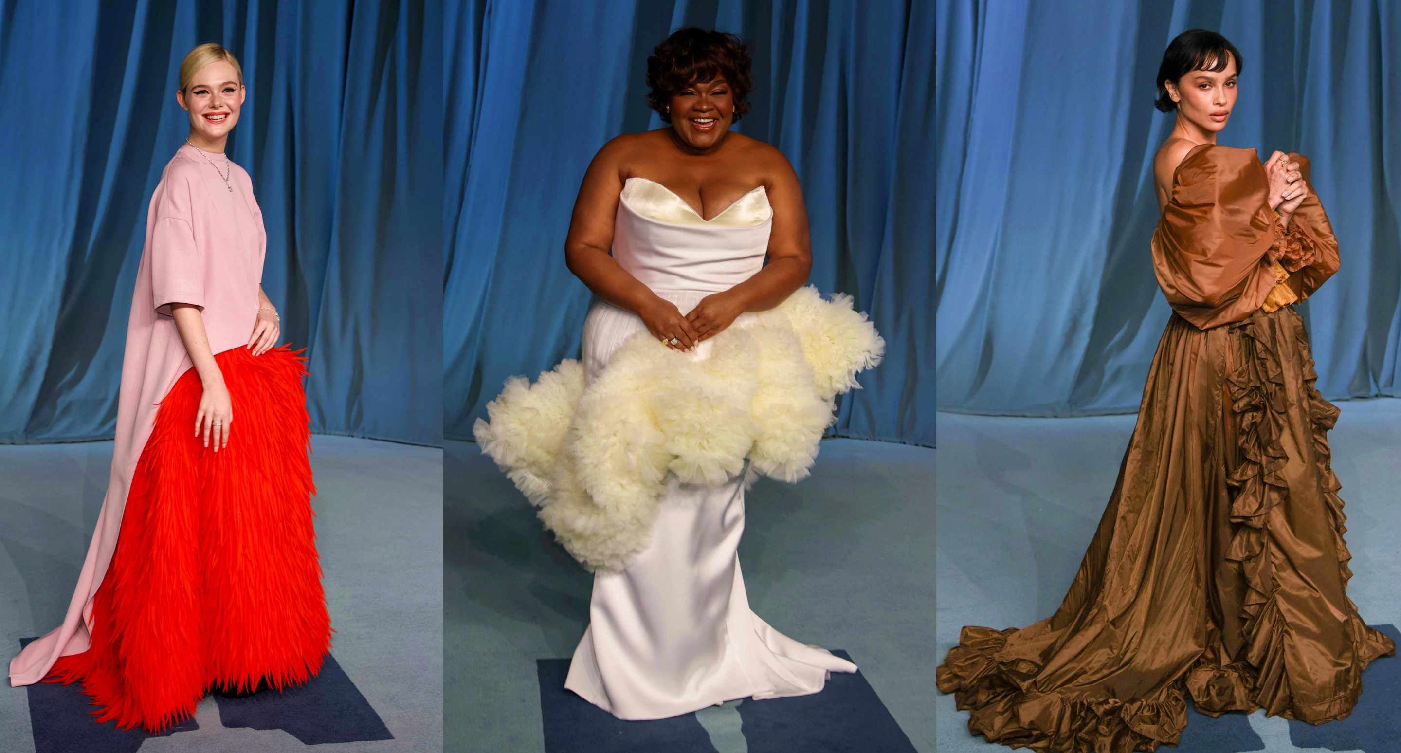 (De izq. a der.)Elle Fanning; Da'Vine Joy Randolph; y Zoe Kravitz. 