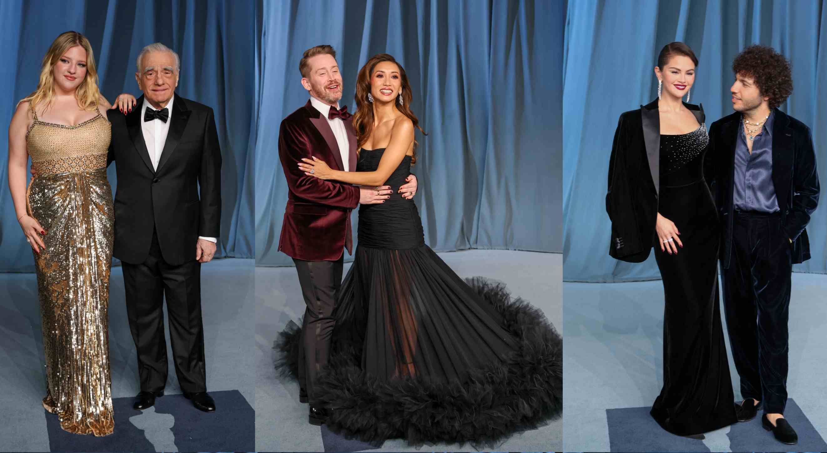 (De izq. a der) Francesca y Martin Scorcese;Macaulay Culkin y Brenda Song; Selena Gómez y Benny Blanco.