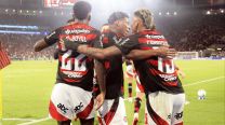 El festejo de Flamengo en el gol de Carrascal ante Racing