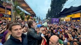 President Javier Milei on the campaign trail.