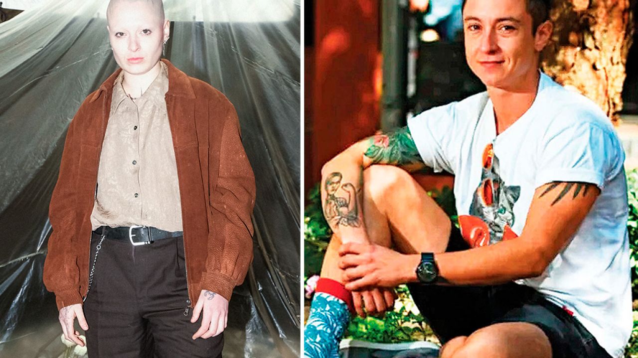 El productor Eme Delás y el activista Gerónimo Carolina González, dos íconos nacionales del sentir no binario. | Foto:Cedoc