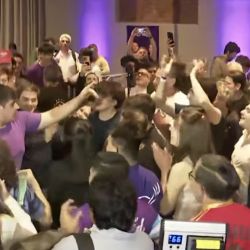 El festejo del bunker en Rosario | Foto:Cedoc