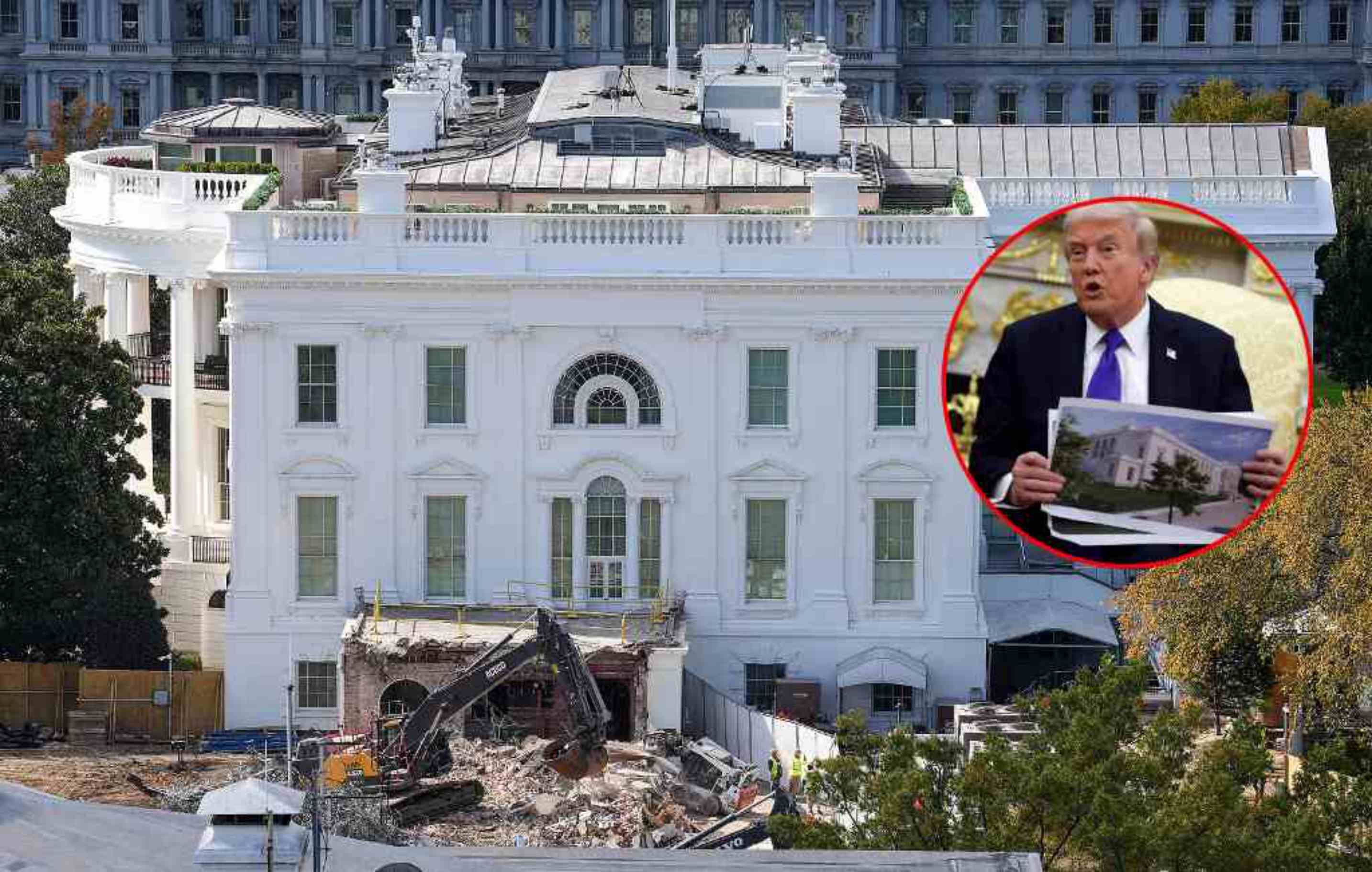 Trump avanza en la construcción de su "Versalles" en la Casa Blanca.