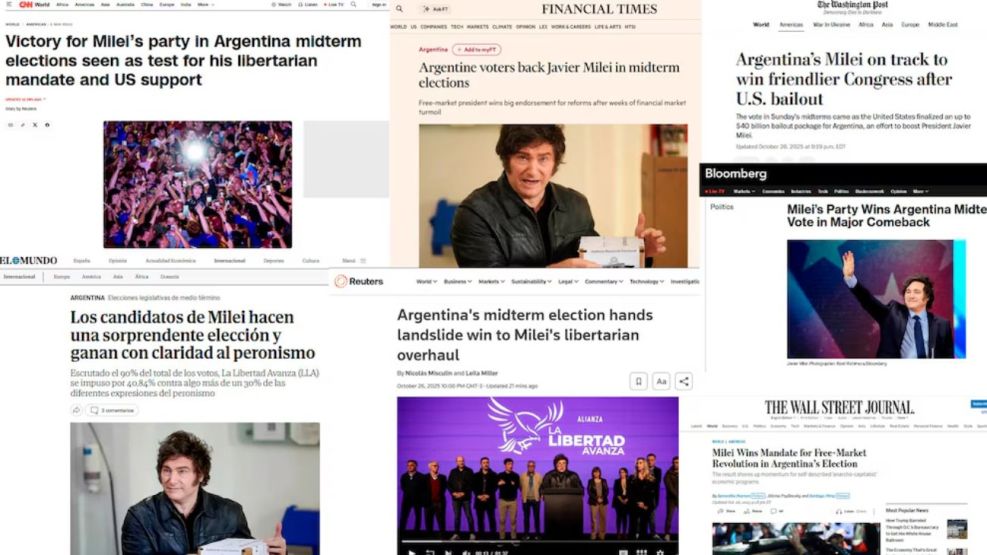Así reflejaron los medios del mundo el triunfo de La Libertad Avanza en las elecciones legislativas 2025