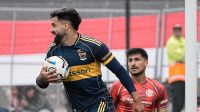 Milton Giménez celebra su gol a Barracas Central
