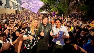 Gonzalo Roca junto a Milei en Córdoba