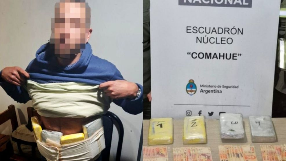 Detienen en Neuquén a pasajero de micro de larga distancia con más de 4 kilos de cocaína