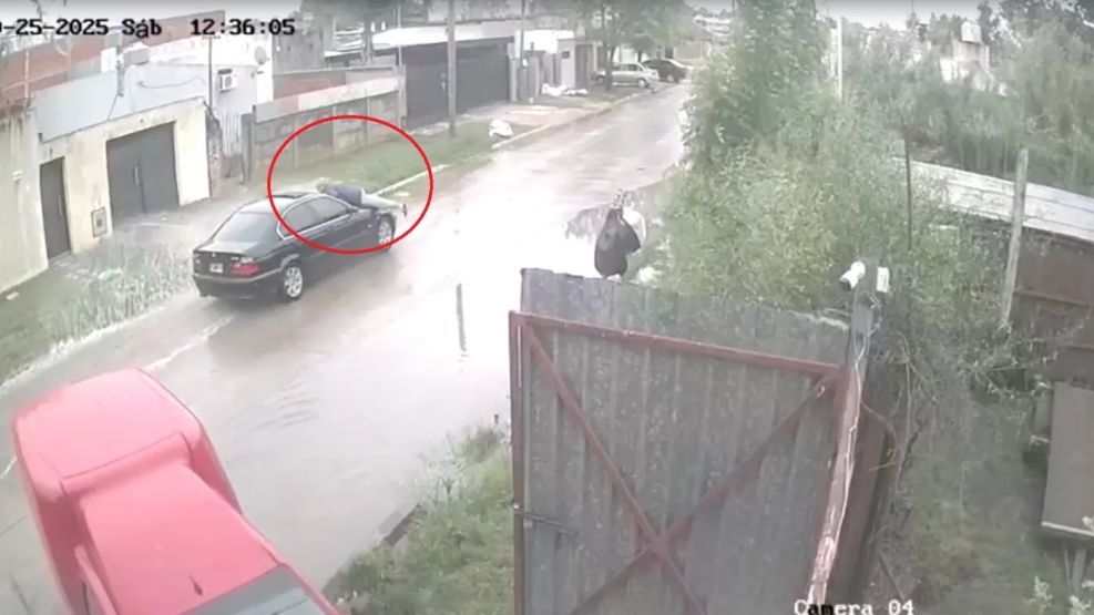 La secuencia quedó grabada por una cámara de seguridad.  