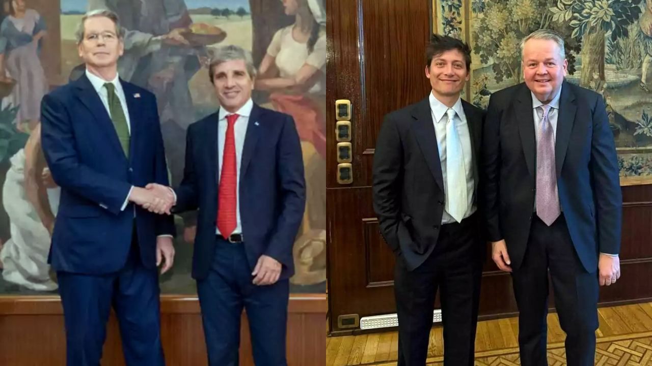 Bessent y Bennett con Luis y Santiago Caputo | Foto:CEDOC