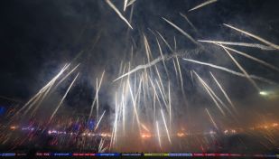 Recibimiento de Racing Club ante Flamengo en Copa Libertadores