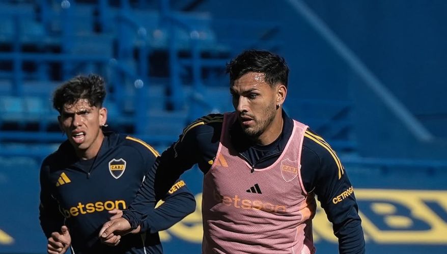 Leandro Paredes en el entrenamiento de Boca Juniors